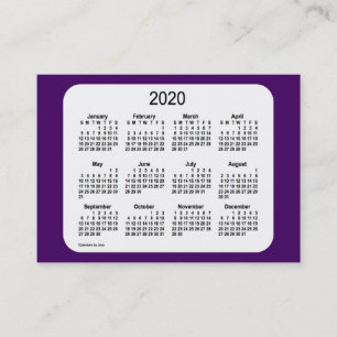 2020 års kalender för Lila av Janz Visitkort