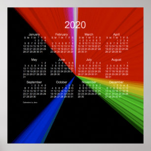 2020 års kalender för primär punktvägg enligt Janz Poster
