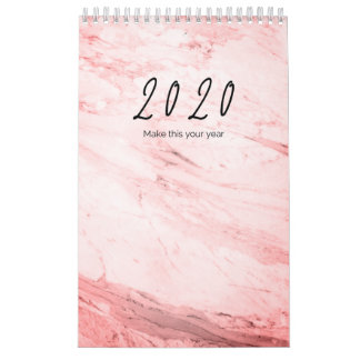 2020 års kalender för Rosa av kontokontor