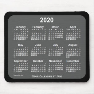 2020 års kalender för svart kol av Janz Musmatta