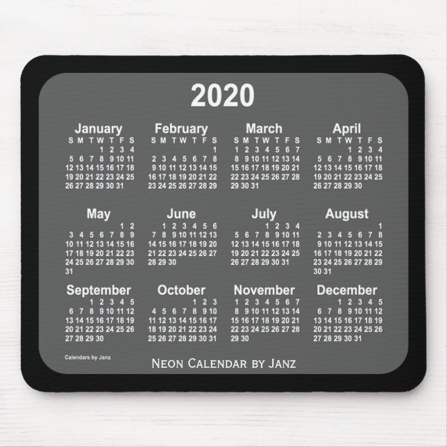 2020 års kalender för svart kol av Janz Musmatta (Framsidan)