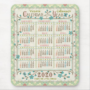2020 års kalender Victorian Art nouveau ANPASSNI Musmatta