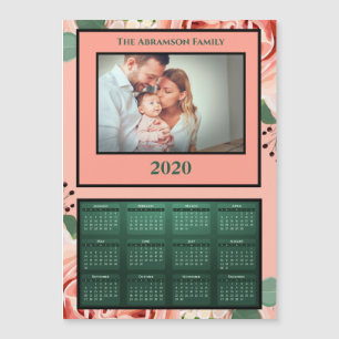 2020-års kalendermagnet för familjeblommor