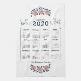 2020 års månadskalender - anpassa Anpassningsbar Kökshandduk