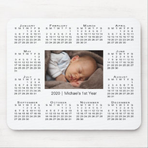 2020 års moderna kalender Ditt foto och Namn on W Musmatta