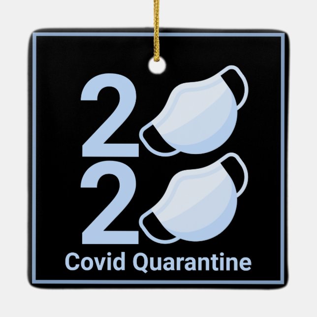 2020 års pandemi i Ansikte, jul - nyår 2021 Julgransprydnad Keramik (Baksida)
