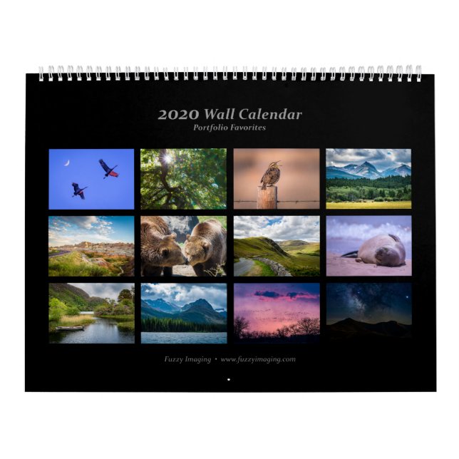 2020 års väggkalender - vilda djur och landskap kalender (Omslag)
