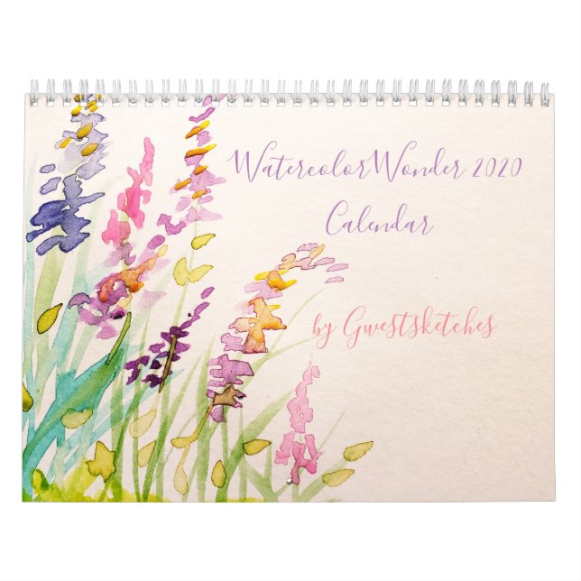  2020 års vattenfärgskalender enligt Gwestsketches Kalender (Omslag)