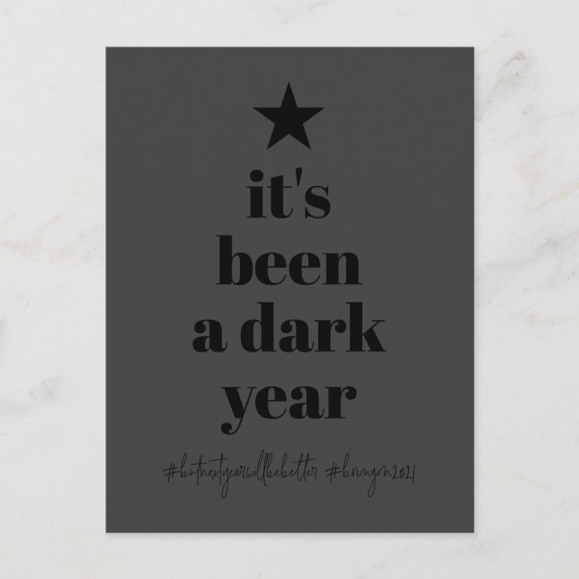 2020 Återställning Humor Svart Julgran Högtid Helg Vykort (Framsida)