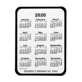 2020 Black Helgdag Calendar av Janz Magnet