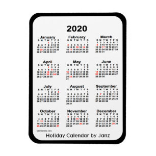2020 Black Helgdag Calendar av Janz Magnet