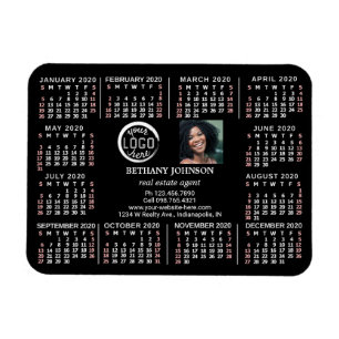 2020 Calendar Anpassningsbar Business Logotyp Phot Magnet