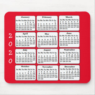 2020 Calendar Anpassningsbar Office Mouse Pad (Fä Musmatta