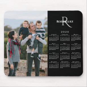 2020 Calendar Anpassningsbar Photo Monogram Namn o Musmatta