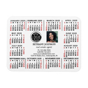 2020 Calendar Business Logotyp Photo Text Easy Anp Magnet