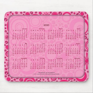 2020 Calendar Mousepad, Rounds 2 Tone Rosa Musmatta