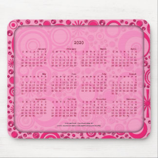 2020 Calendar Mousepad, Rounds 2 Tone Rosa Musmatta