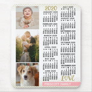 2020 Calendar Rosa Guld Family Photo Collage Musmatta