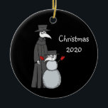 2020 Christmas ornament Plague Doctor Snowman<br><div class="desc">Great Christmas ornament to remember 2020! From silly jokes to serious romantic statements, MiKa Art Zazzle shop has something for everyone. Canadiana, Japanese gifts, jewelry, cases for electronic devices, fun buttons, mug cups, ornaments, cards and posters….. Please take some time and look around. You may even find something you didn’t...</div>