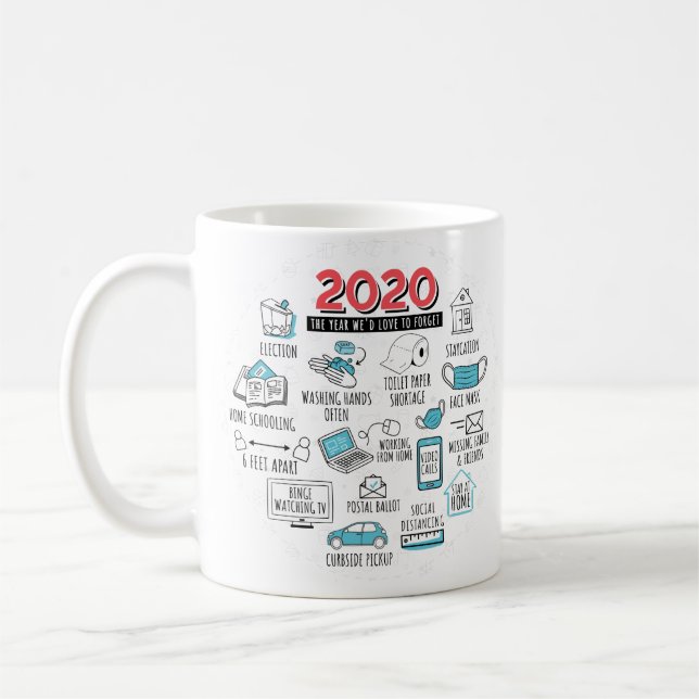 2020 COVID-aktiviteter, minnesgivande Novelty Kaffemugg (Vänster)