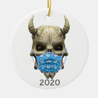 2020 Covid Demon Skull med Ansikte mask Goth
