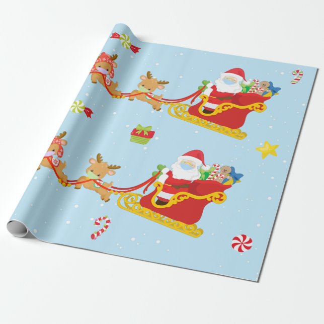 2020 Covid Tomte Ren Jul Ansiktsmask Presentpapper (Utrullad)