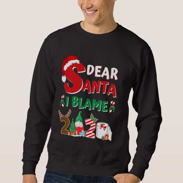 2020 Den fantastiska julen Kids Vuxna Santa I Blam Lång Ärmad Tröja (Framsida)