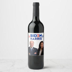 2020 Firande av president Joe Biden Kamala Harris Vinflaska Etikett