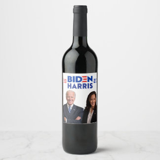 2020 Firande av president Joe Biden Kamala Harris Vinflaska Etikett