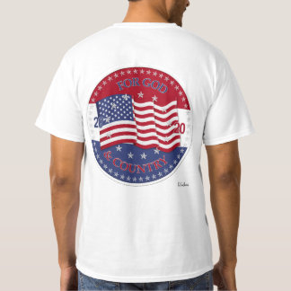 2020 För Gud och Land Amerikansk Flagga T Shirt