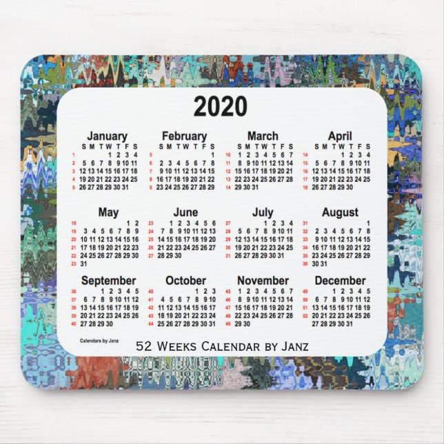 2020 galna täcke 52 veckor kalender vid Janz Musmatta (Framsidan)