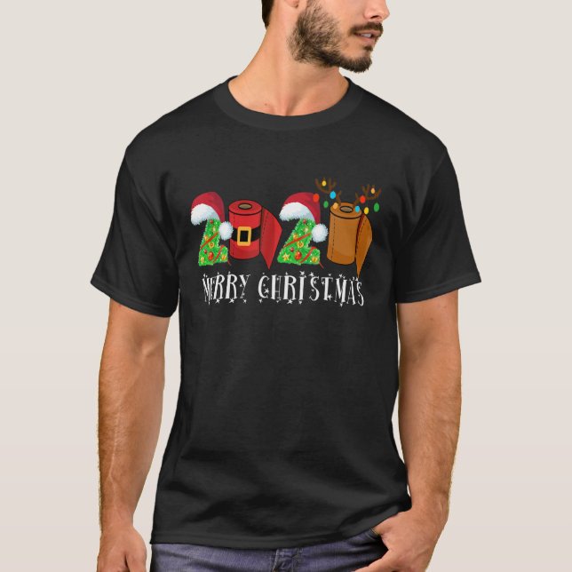 2020 God jul Funny 2020 Pajamas Family Mat T Shirt (Framsida)