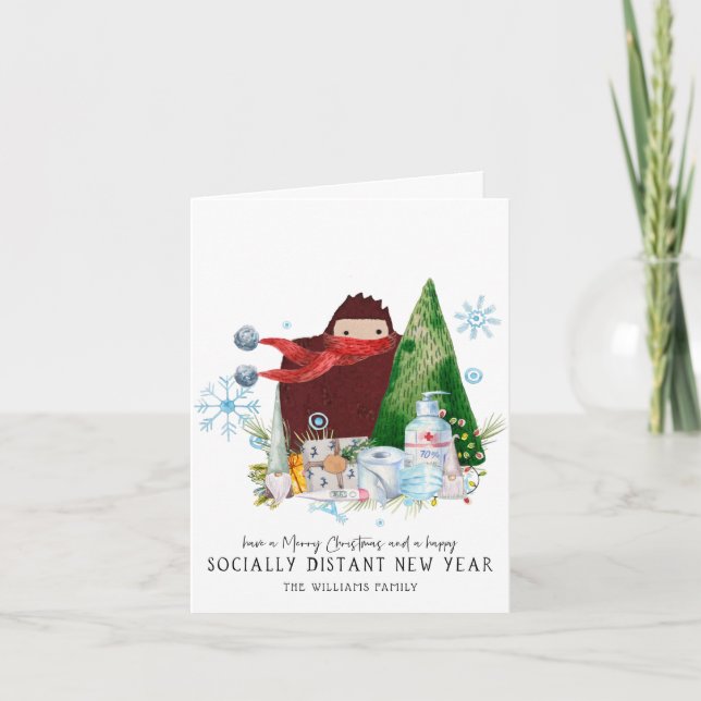 2020 God Jul Gott Nytt År på Distans Kort (Framsida)