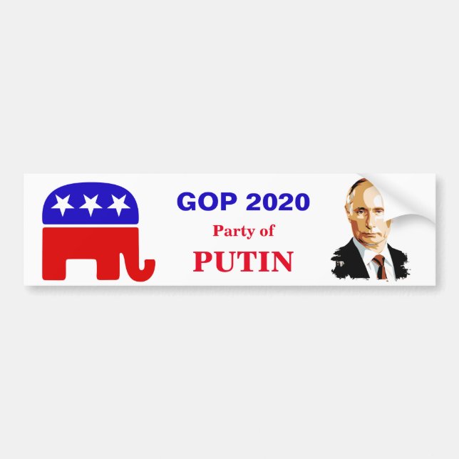 2020 GOP "PARTY OF PUTIN" BUMPER STICKER BILDEKAL (Framsidan)