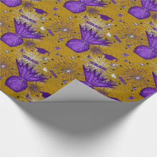 2020 Grad Centerpart-Lila-Guld-GIFT WRAP PAPER Presentpapper