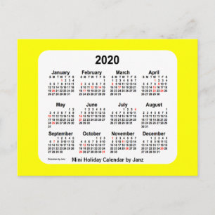 2020 Gul Höjdar-kalender av Janz Postcard Helg Vykort