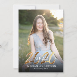 2020 Guld-inbjudan till studenten-fotoannonsering Meddelande