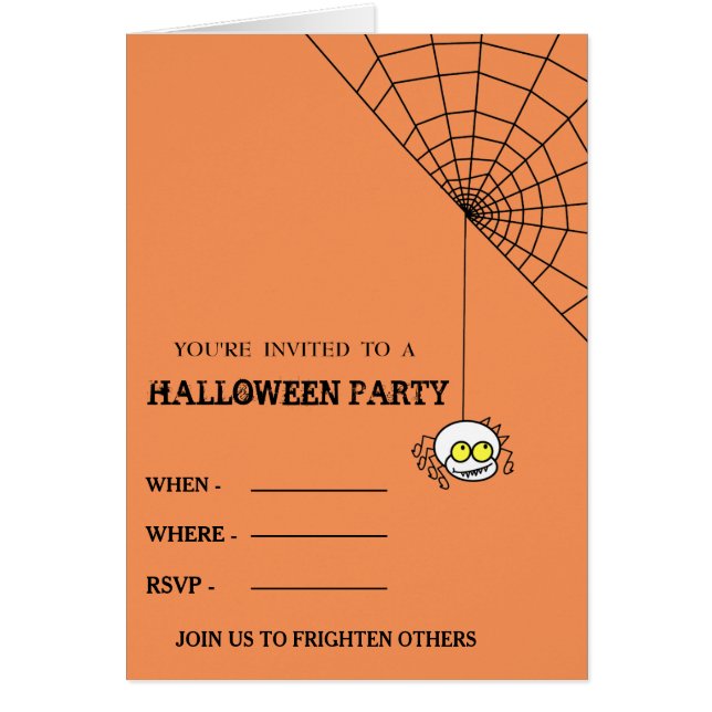 2020 Happy halloween med Spider och hennes webben Hälsningskort (Framsidan)