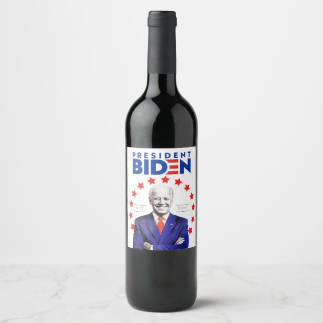 2020 Högtidlighåller president Joe Biden Valection Vinflaska Etikett (Framsida)