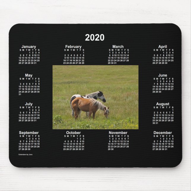 2020 Horse Calendar av Janz Mouse Pad Musmatta (Framsidan)