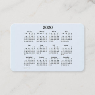 2020 Kalender av Janz Alice Blue Euro Visitkort