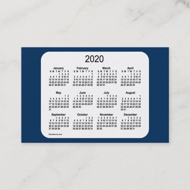 2020 Kalender av Janz Polisbox Blue Euro Visitkort (Framsida)