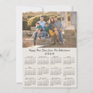 2020 Kalender Beige 2 Anpassningsbar Foton Gott ny Julkort