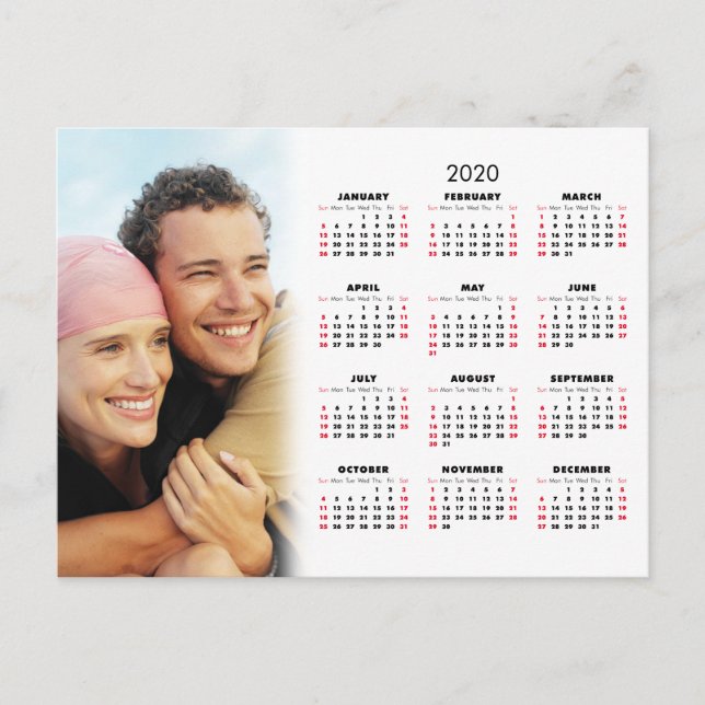 2020 Kalender Ditt Foto Helg Vykort (Framsida)