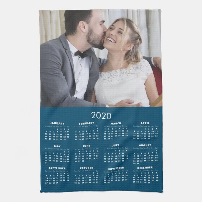 2020 Kalender - ditt foto Kökshandduk (Vertikal)