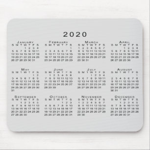 2020 Kalender - enkel Grått och svart Musmatta