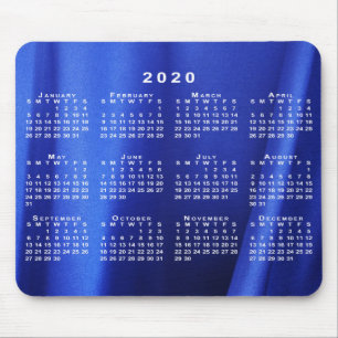 2020 Kalender för Abstrakt Blue Silke Anpassnings Musmatta