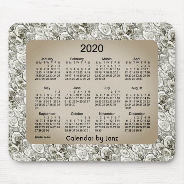 2020 Kalender från Janz Foggy Bubbles Musmatta (Framsidan)