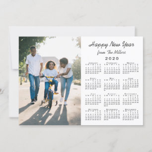 2020-kalender Modern Vit 2-foto Gott nytt år Julkort