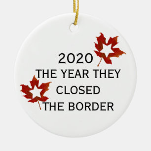 2020 Kanada USA Året de stängde gränsen Julgransprydnad Keramik